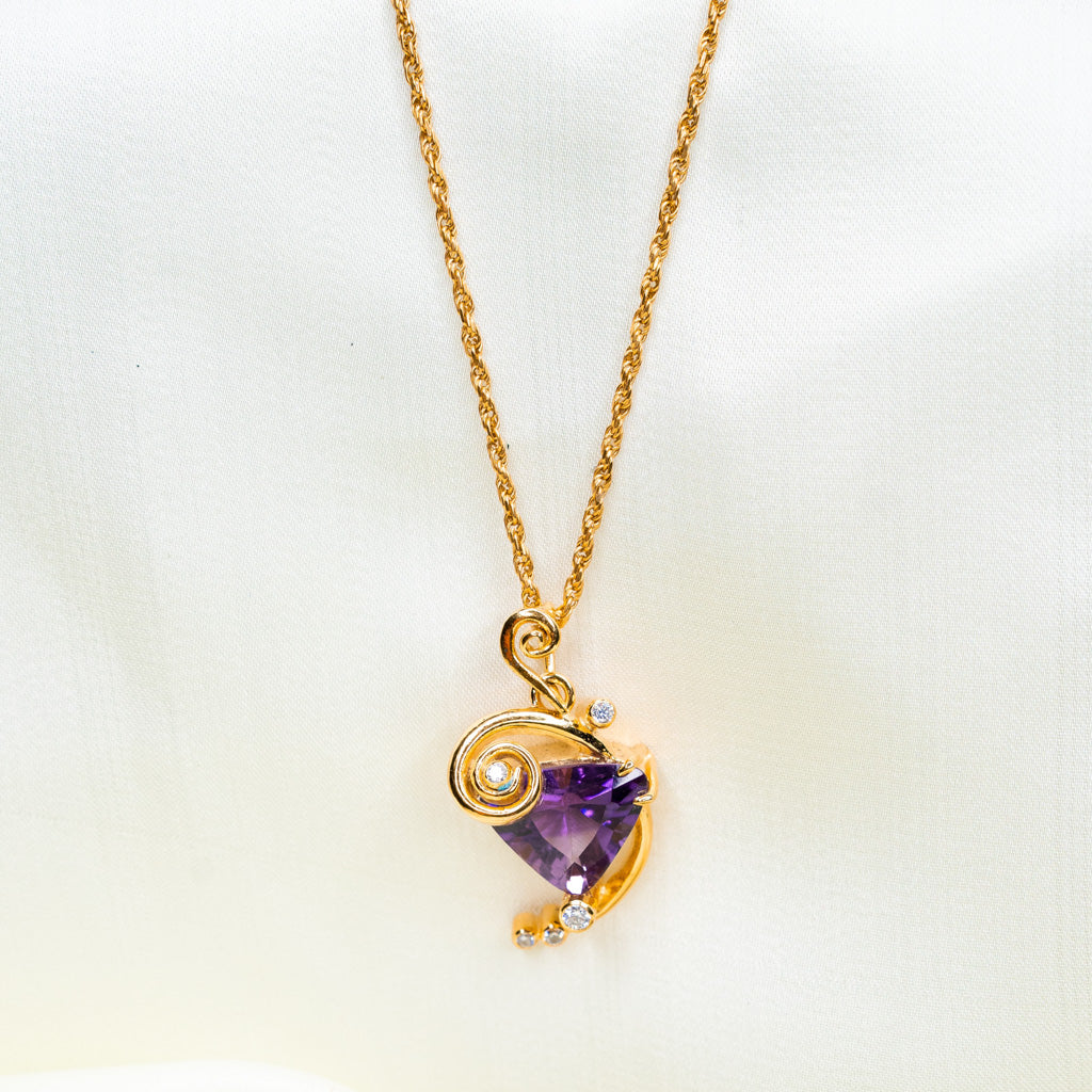 Amethyst gold spiral